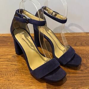 Naturalizer Joy Suede Block Heel Strappy Sandals Purple Size 5 Comfort Dress